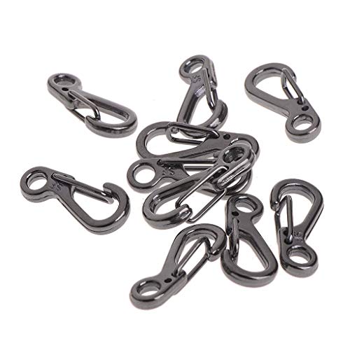 10 Stück Metall für Schlüsselkettenhalter, Karabiner, Schnellverschluss-Haken, Schnalle, Camping-Clip, Federhaken, einfach zu bedienen von BTGHPI