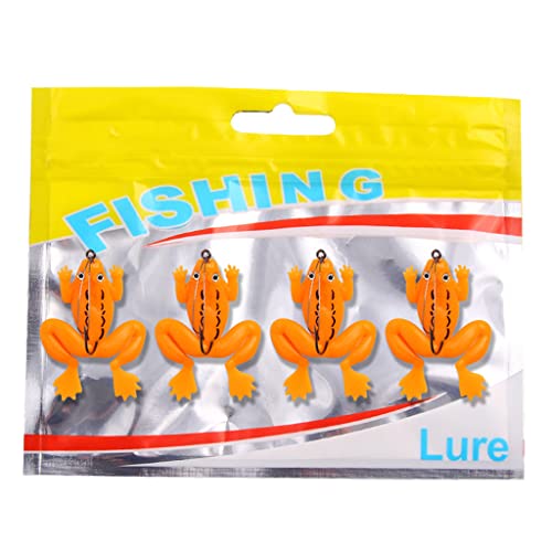 BTGHPI 4Pcs Fisch Bekämpfen Bunte Weiche Für Frosch Angeln Locken Simulation Künstliche Für Frosch Topwater Einzigen Haken Silikon von BTGHPI