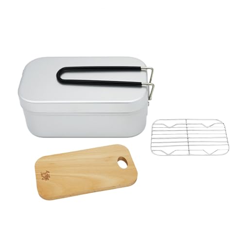 BTGHPI Kochen Lunchbox Kochgeschirr Für Picknicks Mehrfachverwendung Outdoor Camping Aluminiumlegierung Mittagessen Lebensmitteltöpfe Mit Klappgriff von BTGHPI