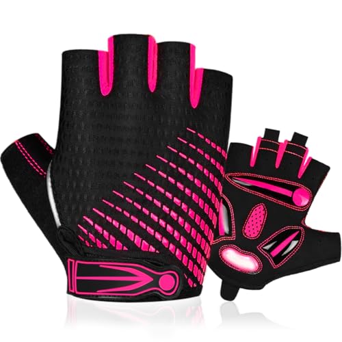 BTNEEU Fingerlose Fahrradhandschuhe mit Gel Halbfinger Radsport Handschuhe für Damen und Herren, Atmungsaktiv Rutschfestes Rennrad Handschuhe Männer für Mountainbike Training Fitness Sport (Rosa, L) BTNEEU Fingerlose Fahrradhandschuhe mit Gel Halbfinger Radsport Handschuhe für Damen und Herren, Atmungsaktiv Rutschfestes Rennrad Handschuhe Männer für Mountainbike Training Fitness Sport (Rosa, L) von BTNEEU