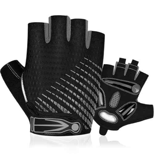 BTNEEU Fingerlose Fahrradhandschuhe mit Gel Halbfinger Radsport Handschuhe für Damen und Herren, Atmungsaktiv Rutschfestes Rennrad Handschuhe Männer für Mountainbike Training Fitness Sport (grau, M) BTNEEU Fingerlose Fahrradhandschuhe mit Gel Halbfinger Radsport Handschuhe für Damen und Herren, Atmungsaktiv Rutschfestes Rennrad Handschuhe Männer für Mountainbike Training Fitness Sport (grau, M) von BTNEEU