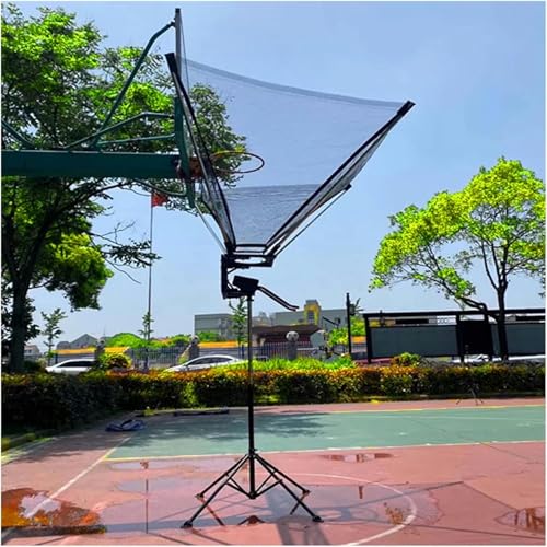 Outdoor Basketball Rebounder Net Height Adjustable Foldable Shooting Aid Trainer Floorstanding Basketball Training Practice Net for Park/Yard/Gymnasium,Stainless Steel Frame von BTOIASYHF