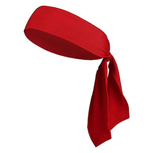 Stirnband Rot Bandana Sport Kopf Krawatte Stirnband Krawatte Stirnband für Laufen Training Tennis Karate Piratenkostüme (Rot) von BTOSEP