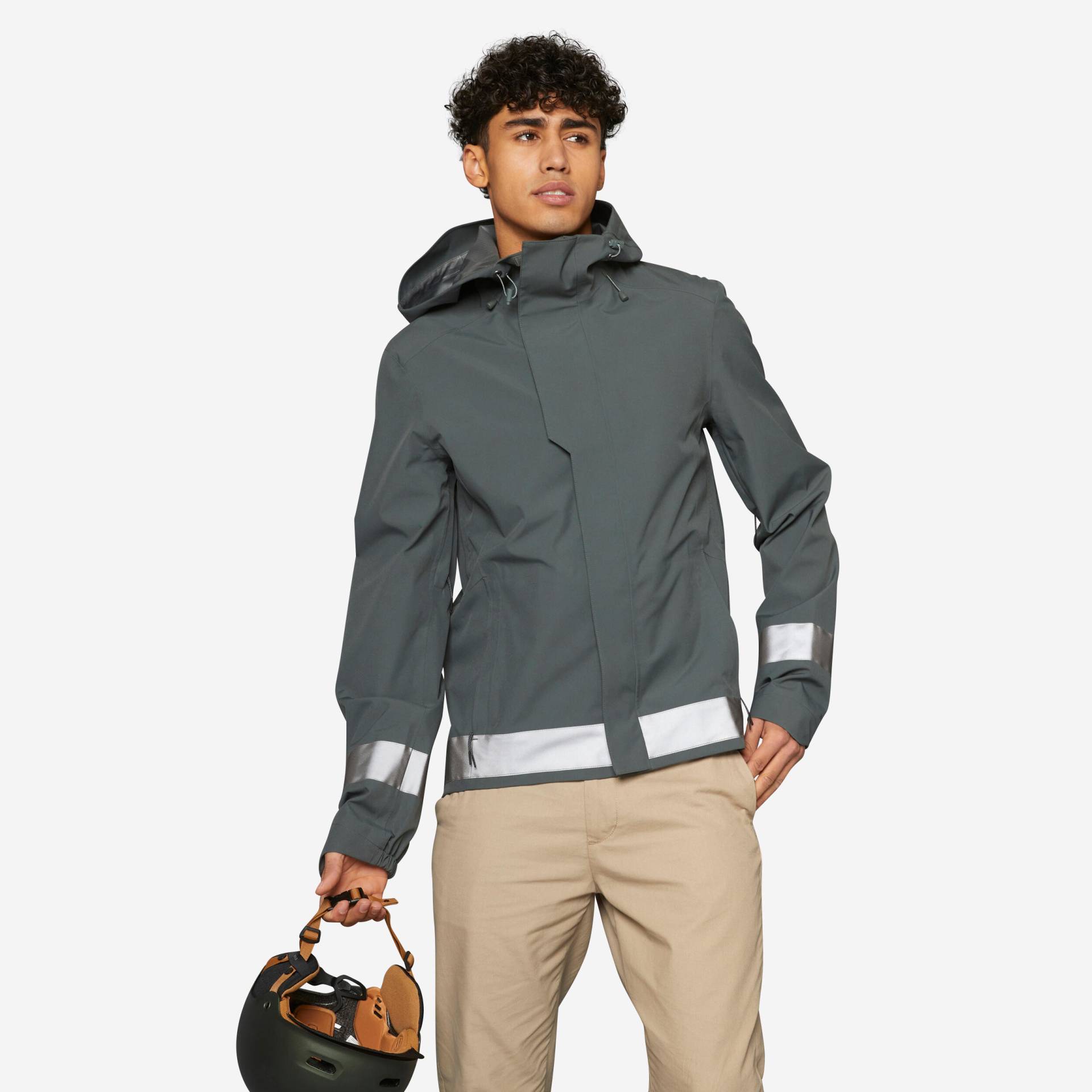 Fahrrad Regenjacke City 540 Herren sichtbar bei Nacht grün Fahrrad Regenjacke City 540 Herren sichtbar bei Nacht grün von BTWIN