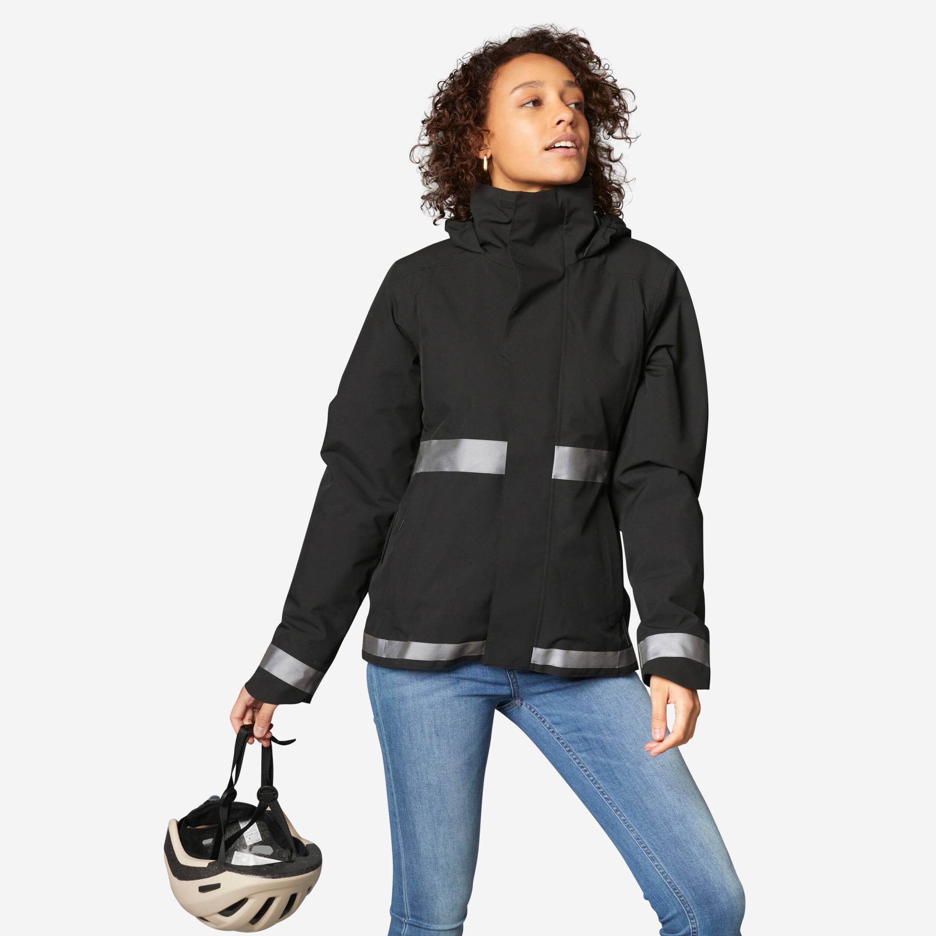 Fahrrad-Regenjacke City 540 Sichtbarkeit bei Nacht Damen schwarz Fahrrad-Regenjacke City 540 Sichtbarkeit bei Nacht Damen schwarz von BTWIN