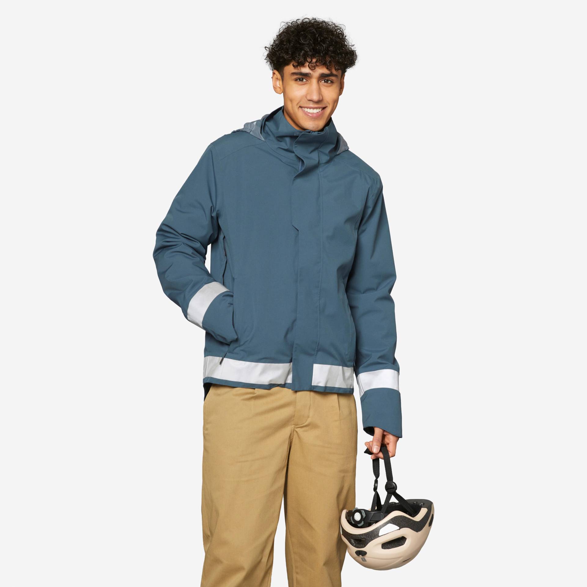 Fahrrad-Regenjacke City 540 warm Sichtbarkeit bei Nacht Herren blau/grau Fahrrad-Regenjacke City 540 warm Sichtbarkeit bei Nacht Herren blau/grau von BTWIN