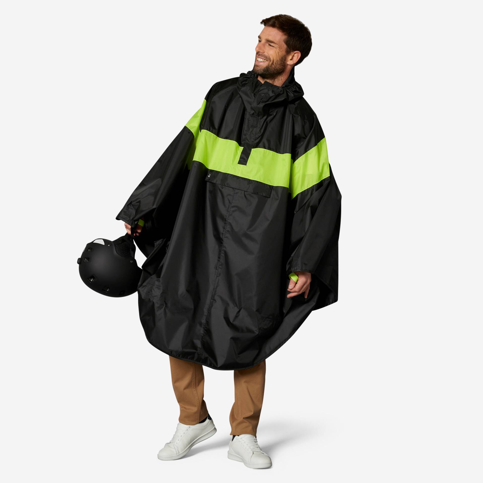 Fahrrad Regenponcho City 120 Sichtbarkeit Tag und Nacht schwarz/neongelb Fahrrad Regenponcho City 120 Sichtbarkeit Tag und Nacht schwarz/neongelb von BTWIN
