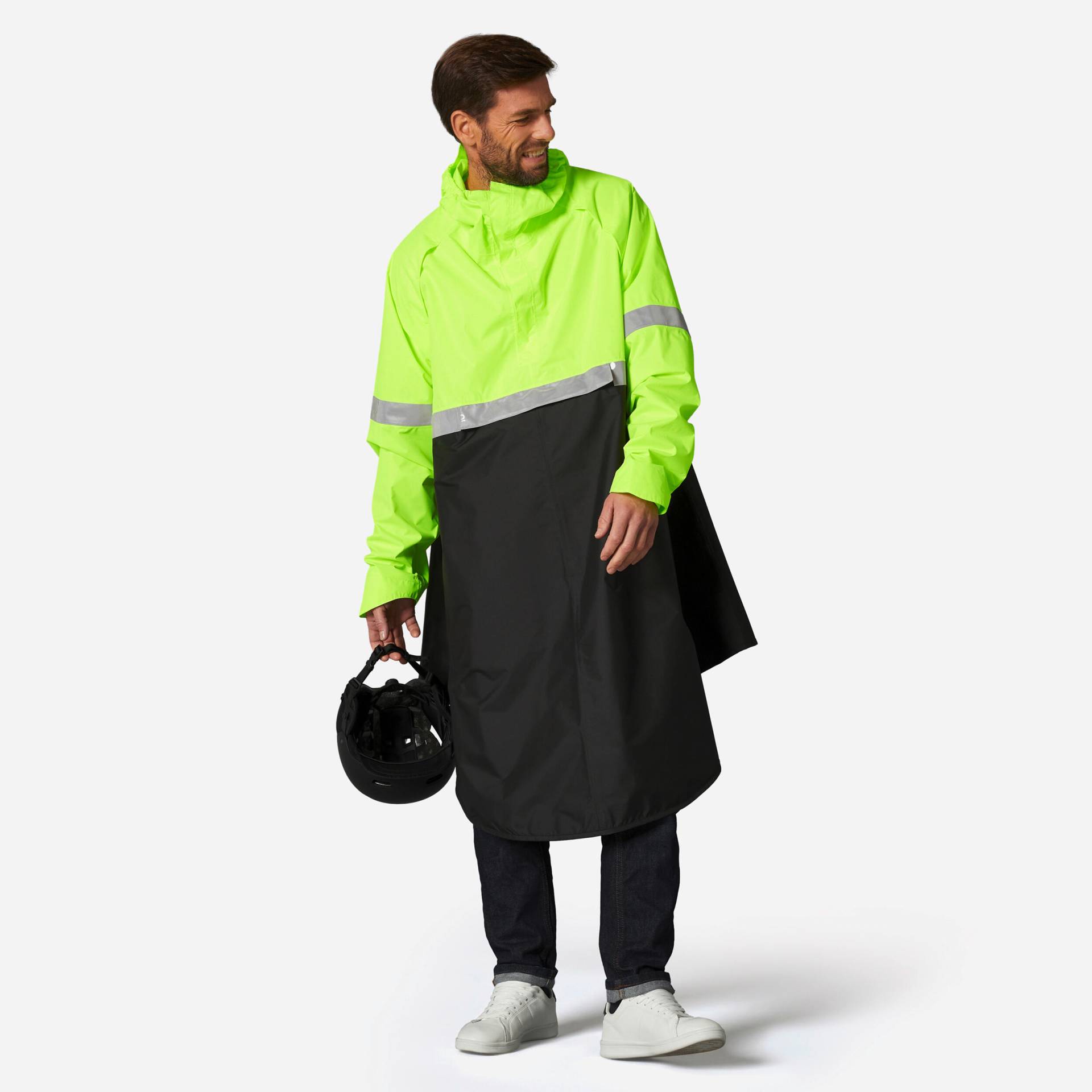 Fahrrad Regenponcho City 560 Sichtbarkeit Tag und Nacht schwarz/neongelb Fahrrad Regenponcho City 560 Sichtbarkeit Tag und Nacht schwarz/neongelb von BTWIN
