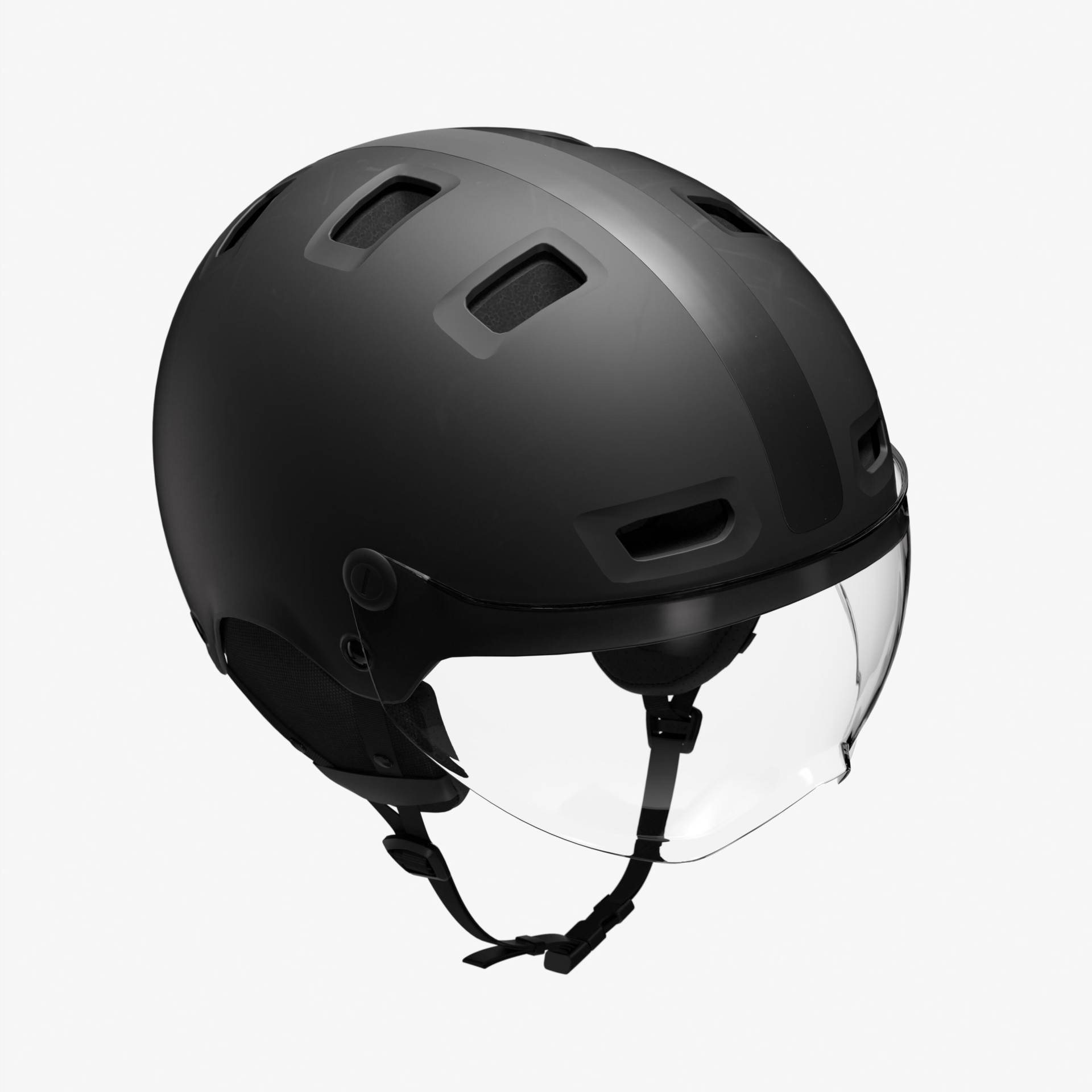 Fahrradhelm City CBH 580 mit Visier schwarz Fahrradhelm City CBH 580 mit Visier schwarz von BTWIN