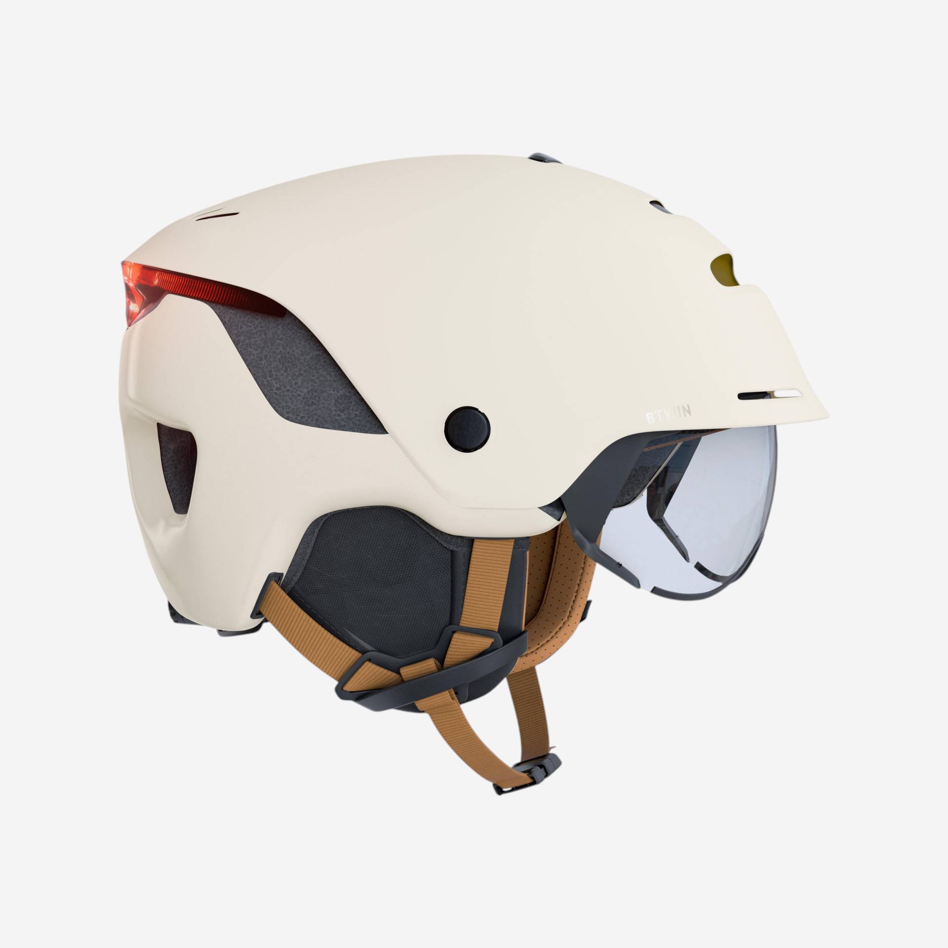 Fahrradhelm City CBH 900 Visier und Rückbeleuchtung - beige Fahrradhelm City CBH 900 Visier und Rückbeleuchtung - beige von BTWIN