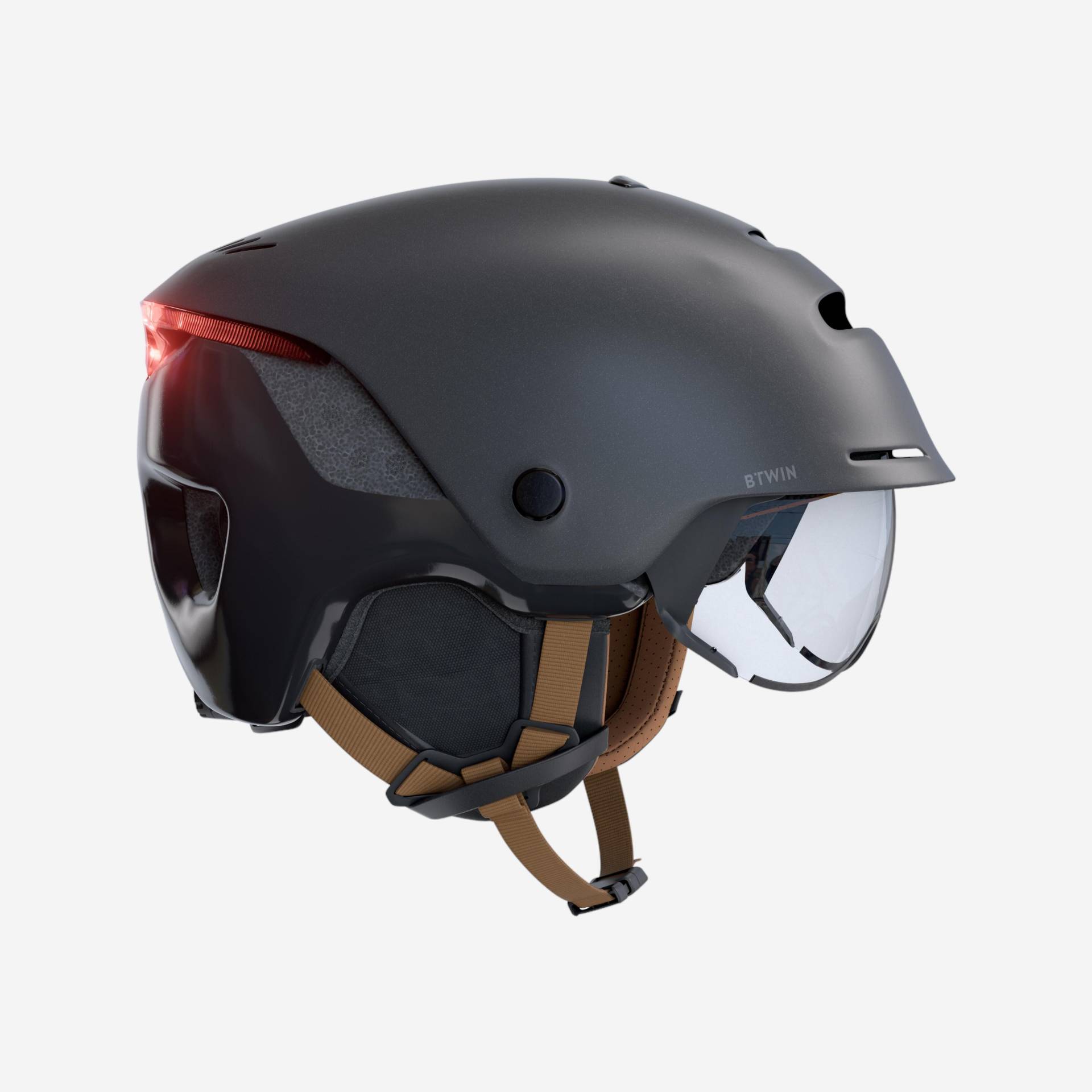 Fahrradhelm City CBH 900 Visier und Rückbeleuchtung weiss Fahrradhelm City CBH 900 Visier und Rückbeleuchtung weiss von BTWIN