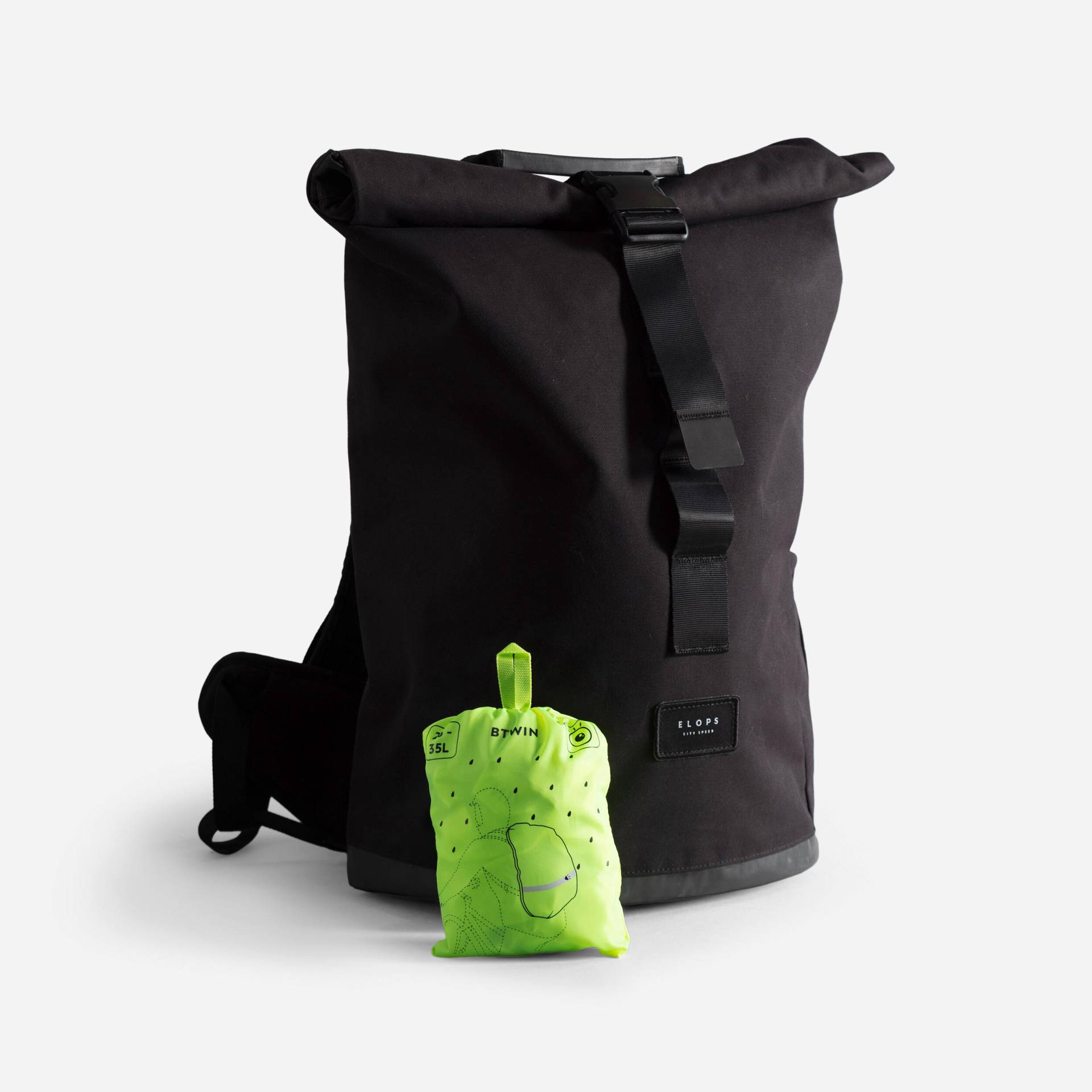 Rucksack-Schutzhülle wasserdicht Tag und Nacht neongelb Rucksack-Schutzhülle wasserdicht Tag und Nacht neongelb von BTWIN
