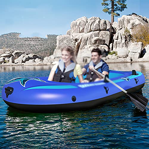 Schlauchboot-Kanu für 4 Personen – aufblasbares Kajak-Floß mit Luftpumpe, Seilpaddel, 4-Personen-Boot für Erwachsene und Kinder, tragbar von BTYDKL