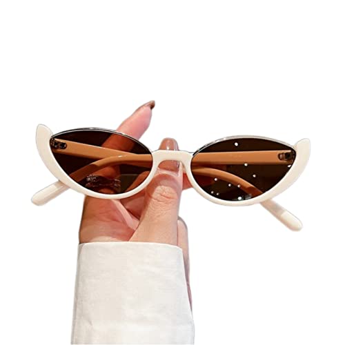 BUCROS Sonnenbrille Herren Kleine Halbrahmen Sonnenbrille Frauen Katze Augen Vintage Moderne Brillen Luxusmarke Designer Sonnenbrille-Beige BUCROS Sonnenbrille Herren Kleine Halbrahmen Sonnenbrille Frauen Katze Augen Vintage Moderne Brillen Luxusmarke Designer Sonnenbrille-Beige von BUCROS