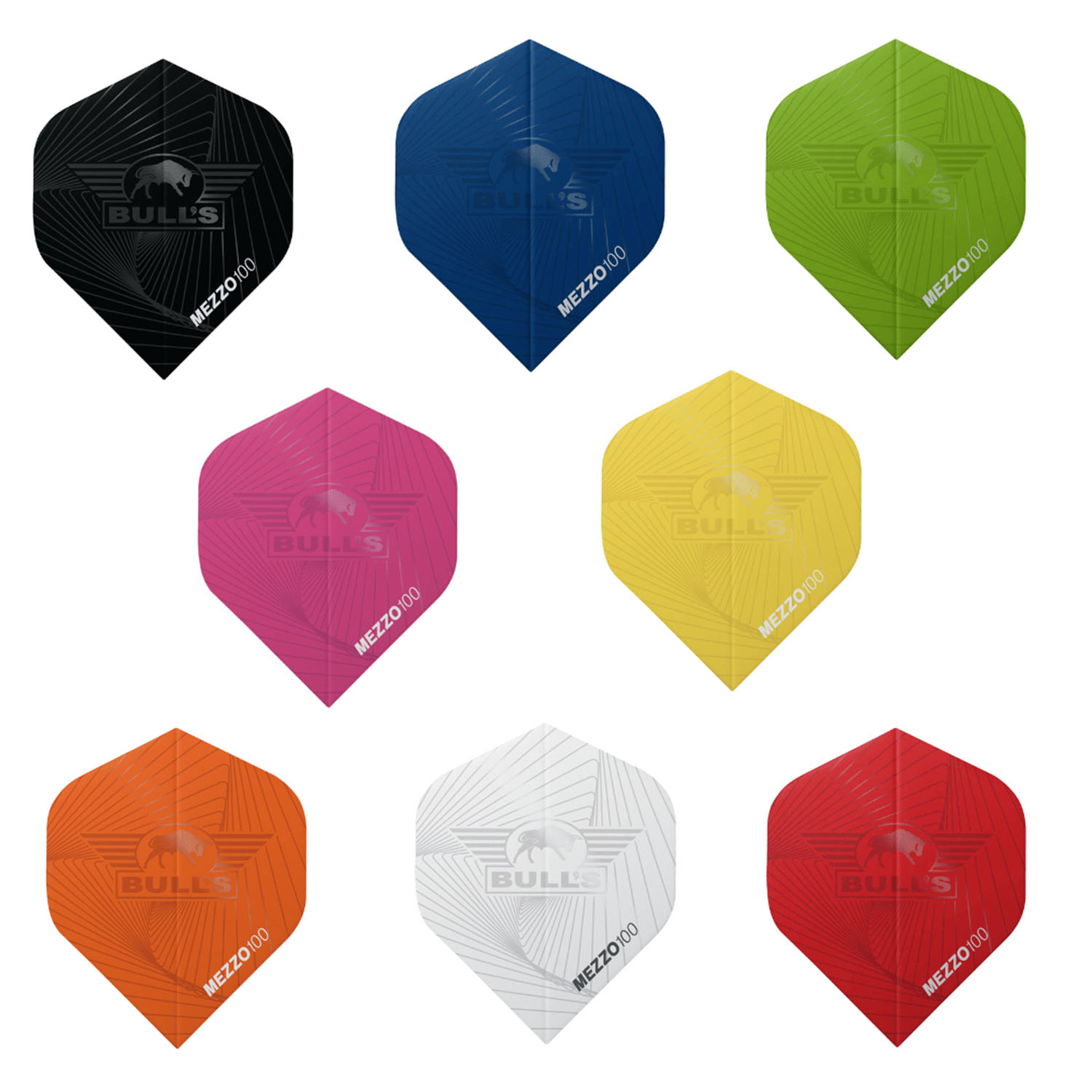 Bull's Mezzo 100 No.2 Flights - 5-Pack verschiedene Farben Wei? Bull's Mezzo 100 No.2 Flights - 5-Pack verschiedene Farben Wei? von BULL?S NL