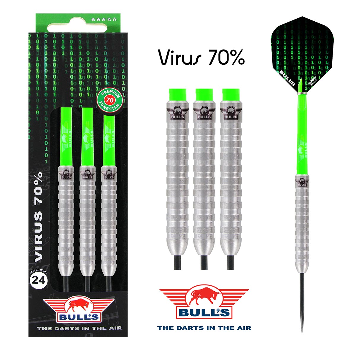 Bulls Virus Steeldarts 70% Tungsten 24g Bulls Virus Steeldarts 70% Tungsten 24g von BULL?S NL