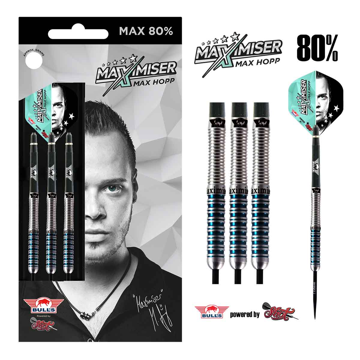 Max Hopp Steeldarts 22g Bulls powered by Shot 2019 von BULL?S NL