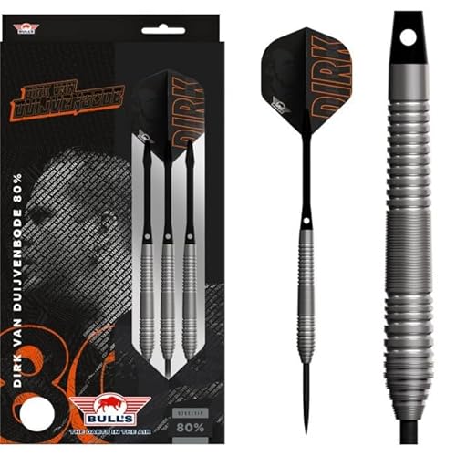 BULL'S Dirk Van Duijvenbode 80% Tungsten Steeldart - 22g | Präzises Phantom Grip Design für optimale Kontrolle BULL'S Dirk Van Duijvenbode 80% Tungsten Steeldart - 22g | Präzises Phantom Grip Design für optimale Kontrolle von BULL'S