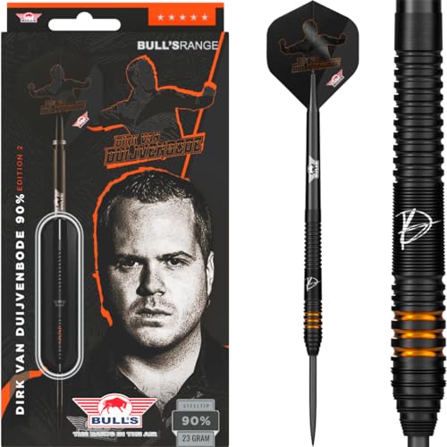 BULL'S Dirk Van Duijvenbode 90% Tungsten Darts - Elite Performance Steeltip Set mit Phantom Grip, Dual Coatings, und Signature Details für professionelle Dartspieler 24 Gramm BULL'S Dirk Van Duijvenbode 90% Tungsten Darts - Elite Performance Steeltip Set mit Phantom Grip, Dual Coatings, und Signature Details für professionelle Dartspieler 24 Gramm von BULL'S