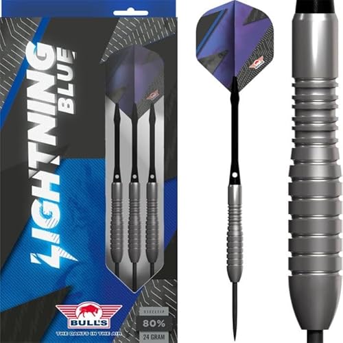 BULL'S Lightning 80% Blue Steeldart - 24g | Torpedo Design für Front Gripper mit Ring Grip BULL'S Lightning 80% Blue Steeldart - 24g | Torpedo Design für Front Gripper mit Ring Grip von BULL'S