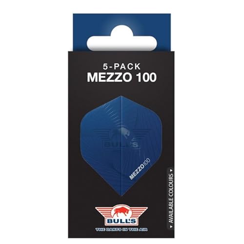 BULL'S Mezzo 100 Flights No.2 | Stilvolle Dartflights | 100 Mikron Stärke| No.2 Form für Präzision | Langlebig & Flexibel| Blau von BULL'S