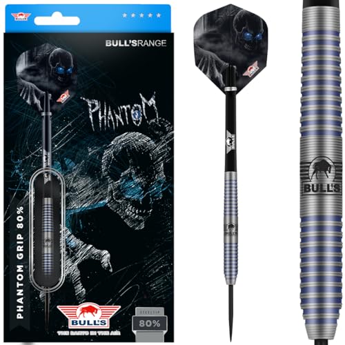 BULL'S Phantom Grip 80% Tungsten Steel Dart - 22 Gramm - Präzisionsgefertigter Dart für ernsthafte Spieler BULL'S Phantom Grip 80% Tungsten Steel Dart - 22 Gramm - Präzisionsgefertigter Dart für ernsthafte Spieler von BULL'S