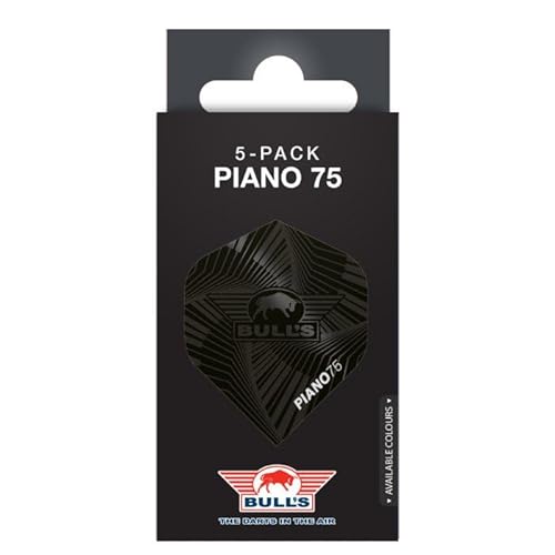 BULL'S Piano 75 Flights No.2 | Schwarz Dartflights | 75 Mikron Stärke | No.2 Form für Präzision| Langlebig & Flexibel BULL'S Piano 75 Flights No.2 | Schwarz Dartflights | 75 Mikron Stärke | No.2 Form für Präzision| Langlebig & Flexibel von BULL'S