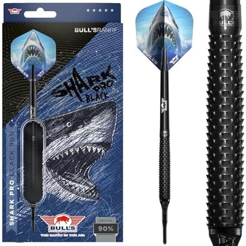 BULL'S Shark Pro Black 90% Tungsten Softtip Dart - 20g | Gerades Barrel mit Shark Grip BULL'S Shark Pro Black 90% Tungsten Softtip Dart - 20g | Gerades Barrel mit Shark Grip von BULL'S