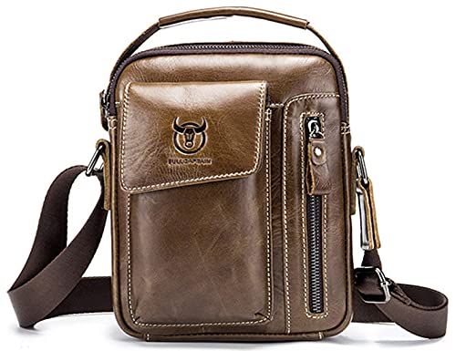 Herren Sling Bag Tasche Leder, BULLCAPTAIN echtes Leder Schultertasche Hochformat Umhängetasche Brusttasche Rucksack zum Wandern, Radfahren, Reisen, Freizeit oder Multipurpose Täglichen Tasche Braun Herren Sling Bag Tasche Leder, BULLCAPTAIN echtes Leder Schultertasche Hochformat Umhängetasche Brusttasche Rucksack zum Wandern, Radfahren, Reisen, Freizeit oder Multipurpose Täglichen Tasche Braun von BULLCAPTAIN