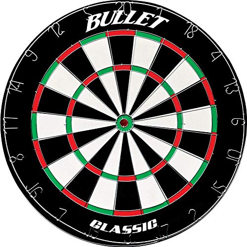 Bullet Hochwertiges Klassik Dartboard - Dartscheibe aus brasilianischem Sisal mit Stahlspinne - Ø45cm - 4CM Dicke mit 21x Steeldarts Bullet Hochwertiges Klassik Dartboard - Dartscheibe aus brasilianischem Sisal mit Stahlspinne - Ø45cm - 4CM Dicke mit 21x Steeldarts von BULLET-Darts