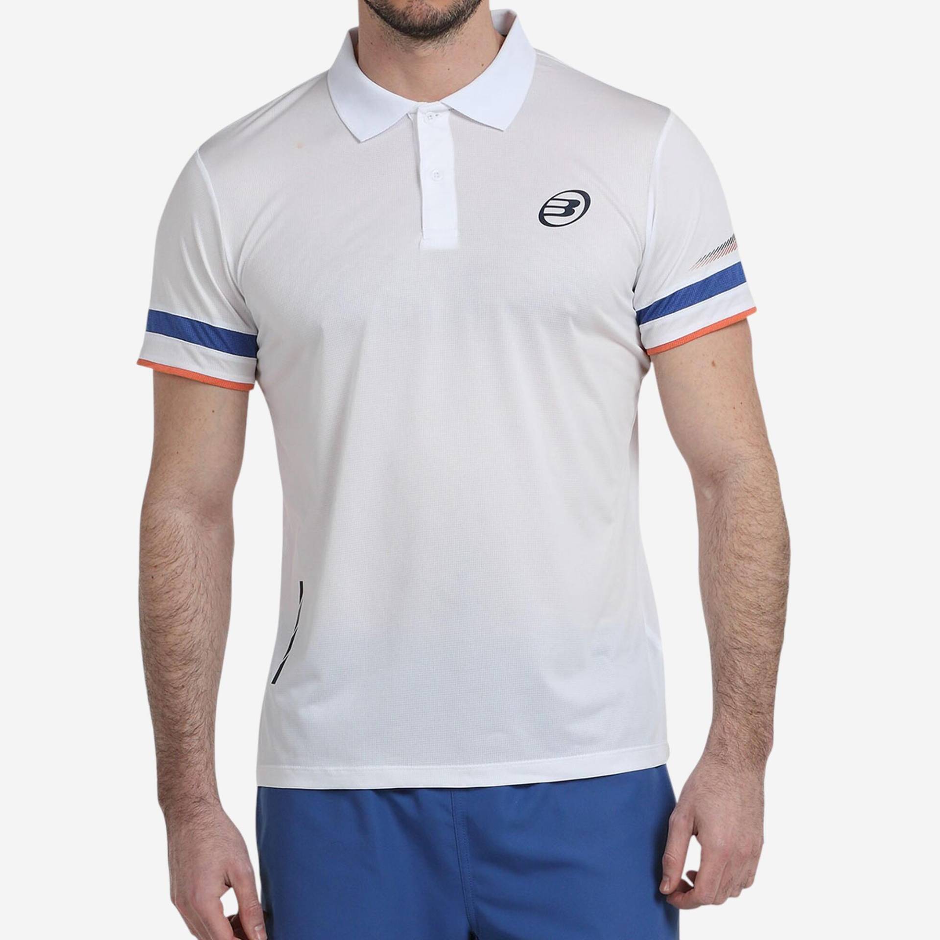 Herren Padel Poloshirt kurzarm - Bullpadel Lules weiss von BULLPADEL