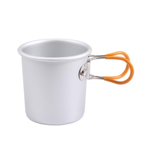 Aluminiumlegierung Kaffeetasse Becher Mit Klappgriff Camping Picknicks Wasserbecher Geschirr Picknicks Outdoor Wasser Trinken Tasse von BUMMPI