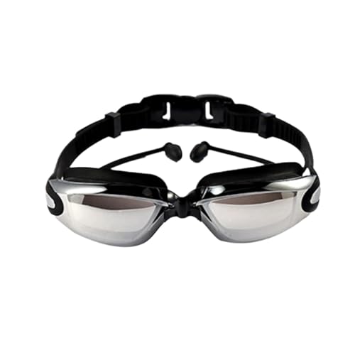 BUNIQ Herren Damen Schwimmbrille,Anti-Fog Schwimmbrille Im freien Wasserdichte Anti-fog-Schwimmbrille Männer Frauen Großen Rahmen Mit Ohrstöpsel Schwimmen Brille Wasser Sport Brillen (Color : A) von BUNIQ