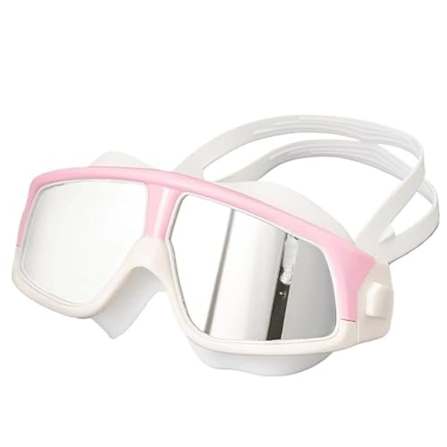 BUPEI Schwimmbrille, wasserdichte und beschlagfreie Schutzbrille, verstellbare Lesung for Sport, Schutzbrille for Männer und Frauen (Color : Pink) von BUPEI