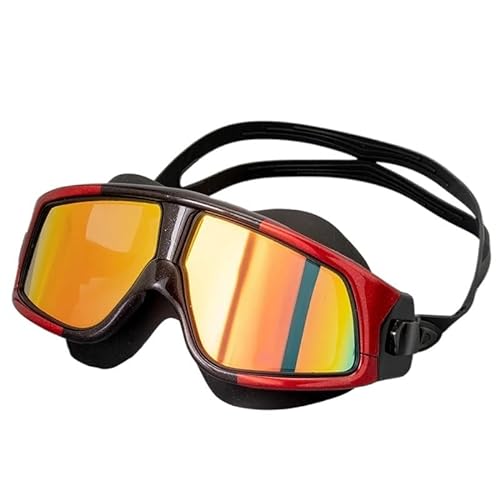 BUPEI Schwimmbrille, wasserdichte und beschlagfreie Schutzbrille, verstellbare Lesung for Sport, Schutzbrille for Männer und Frauen (Color : Red) von BUPEI