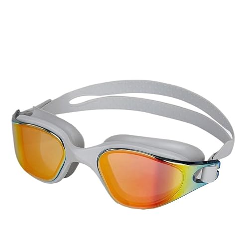 BUPEI Schwimmbrille for Männer, wasserdichte und beschlagfreie Tauchbrille for Frauen, schützende Wassersportbrille, verstellbar (Color : CRX013 Gray) von BUPEI