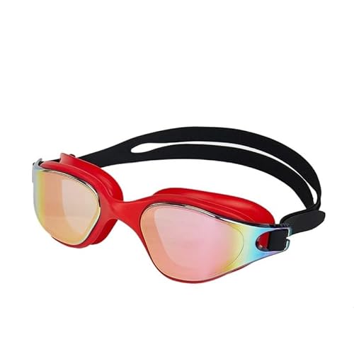 BUPEI Schwimmbrille for Männer, wasserdichte und beschlagfreie Tauchbrille for Frauen, schützende Wassersportbrille, verstellbar (Color : CRX013 Red) von BUPEI