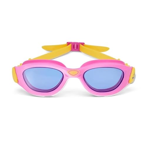 BUPEI Wasserdichte Schwimmbrille mit großem Rahmen, Antibeschlag- und Anti-UV-Gläser for Kinder, Schwimmtrainingsbrille for Kinder 3-12 (Color : Pink-blue lens) von BUPEI