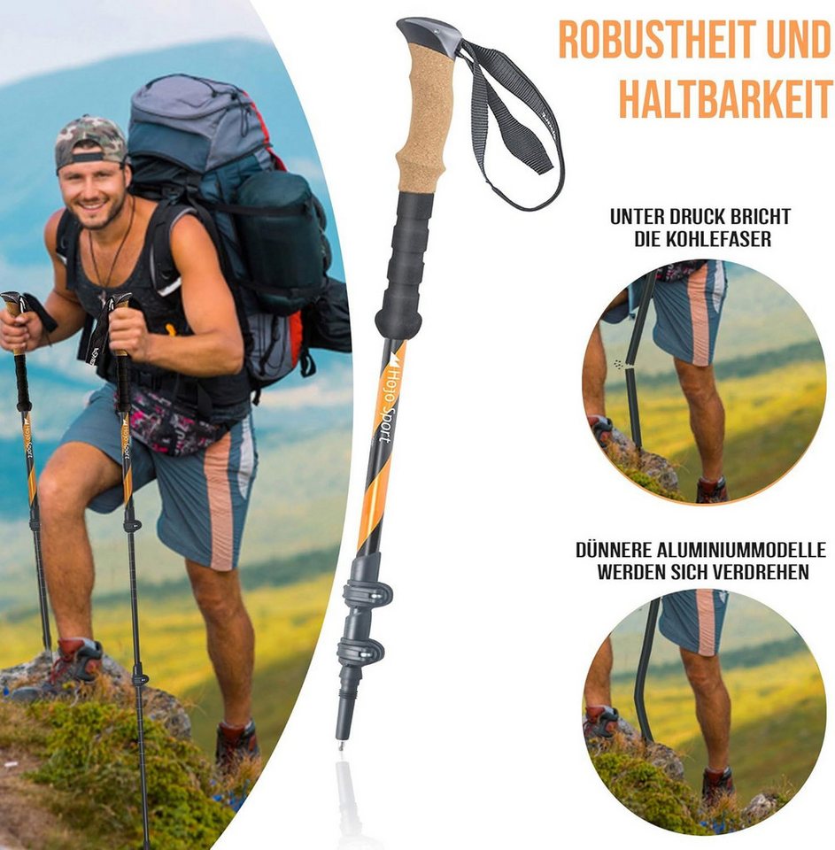 BURI Teleskopstöcke Teleskop Wanderstock Walking Stöcke verstellbar aus Alu mit Korkgriff BURI Teleskopstöcke Teleskop Wanderstock Walking Stöcke verstellbar aus Alu mit Korkgriff von BURI