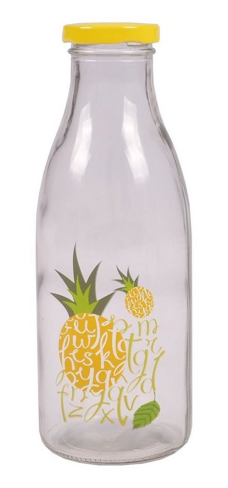 BURI Trinkflasche Milchflasche 900ml Glasflasche Getränkeflasche Wasserflasche Deko von BURI