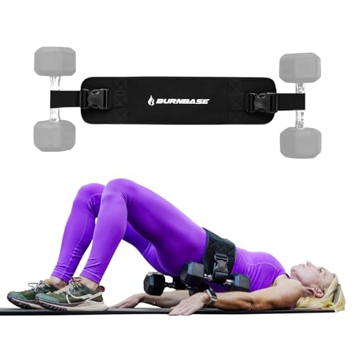 Übung Hip Thrust Gürtel für Gewichte, verstellbares Hip Thrust Band für Hanteln, Gesäßtrainingsgeräte, Booty Band für Hip Thrust mit extra Polsterung, Booty Trainer von BURNBASE