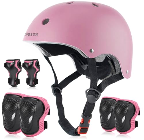 Kinder Fahrradhelm Kinderhelm 7 in 1 Profi Knieschoner Kinder Set, Verstellbar Skaterhelm Knieschoner für Fahrrad Skateboard Roller Skaten Scooter 2-16 Jahre Alt Junge Mädchen Kinder Fahrradhelm Kinderhelm 7 in 1 Profi Knieschoner Kinder Set, Verstellbar Skaterhelm Knieschoner für Fahrrad Skateboard Roller Skaten Scooter 2-16 Jahre Alt Junge Mädchen von BURSUN