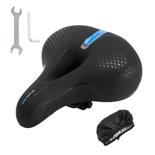BWBIKE Großer komfortabler Citybike Sitz Breiter Sattel Stoßdämpfender Memory Schaum Gepolsterter Heimtrainersitz Wasserdichter Lederbezug Universelles Weiches Ersatz Fahrradkissen, Blue BWBIKE Großer komfortabler Citybike Sitz Breiter Sattel Stoßdämpfender Memory Schaum Gepolsterter Heimtrainersitz Wasserdichter Lederbezug Universelles Weiches Ersatz Fahrradkissen, Blue von BWBIKE