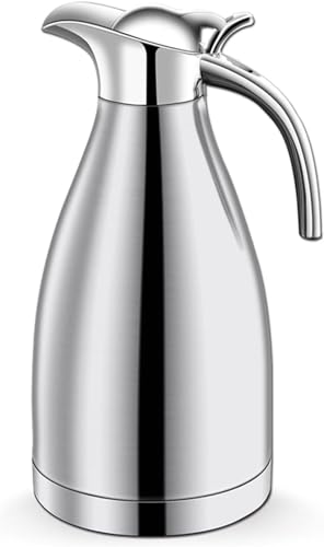 BWCKMTSC Thermo-Kaffeekanne, 2 l, Vakuumisolierung, doppelwandig, Edelstahl, Kaffeekanne, Teekanne, Wasserkaraffe, Thermosflaschen (Farbe: X) (X) (X) von BWCKMTSC