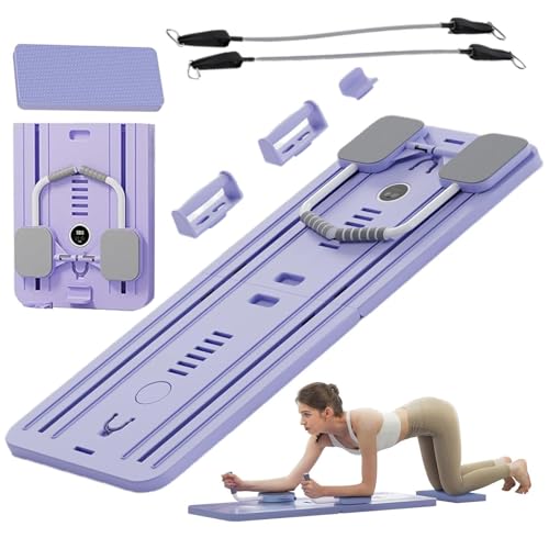 Pilates Reformer Maschine, Multifunktionales Bauchbrett, Brust und Bauchübungsbrett, Pilates Board Bauchbrett, Pilates Reformer Set für Home Workout Blau von BWKFCMS