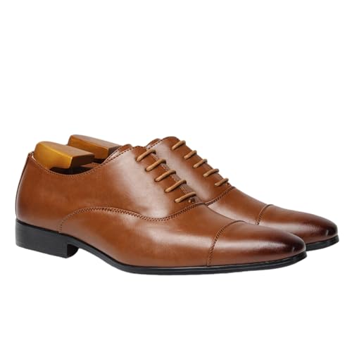 BXCZEDW Herren-Oxford-Schuhe mit Flügelspitze, Anzugschuhe, Leder, Schnürung, Business-Derby-Schuhe für Herren von BXCZEDW