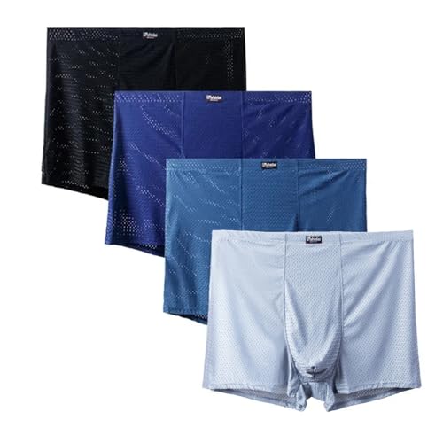 BXCZEDW Herren-Unterwäsche, Boxershorts, feuchtigkeitsableitend, lockere Passform, Anti-Scheuern, atmungsaktiv, große und große Herrenunterwäsche (4 Stück, 11XL) von BXCZEDW