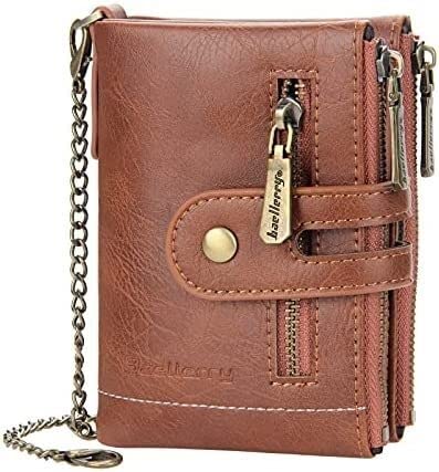 BXGGXBYSW Geldbörse Herren Vintage Doppelreißverschluss Crop Wallet Multi-Card-Geldbörse (Farbe: Khaki, Größe: A) von BXGGXBYSW