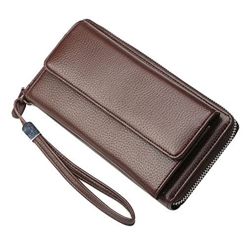 BXGGXBYSW Herren-Geldbörse, Business-Clutch, große Kapazität, Reichtumstasche, Münzfach mit Druckknopf (Farbe: C) von BXGGXBYSW