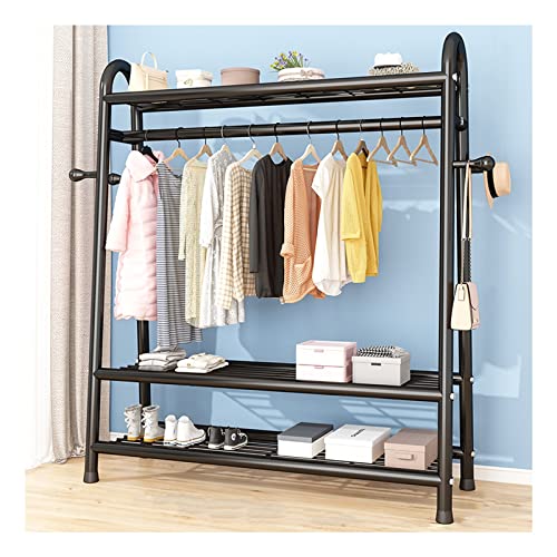 BXGGXBYSW Kleidergarderobe, freistehender Kleiderbügel, robuste Kleiderstange mit Schuhregal, Regal für Flur, Schlafzimmer, Einzelhandelsgeschäft/weiß/100 cm (weiß 135 cm) von BXGGXBYSW